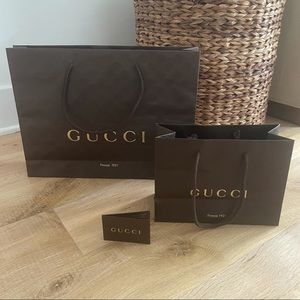 2 Empty Gucci Shopping Bags